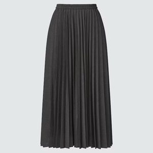 Uniqlo Like New Accordion Pleated Midi Skirt Dark Gray XS